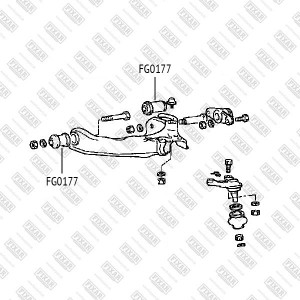 Hyundai Galloper 00- с/б переднего нижнего рычага FG0177 FIXAR