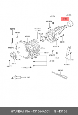 Hyundai Porter сальник хвостовика КПП    39.6x52x10 431564A001 HYUNDAI KIA
