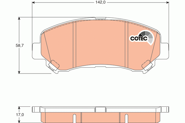 Nissan Qashqai колодки передние дисковые GDB3467 TRW