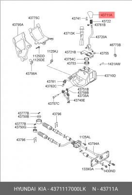 Hyundai Matrix Рукоядка КПП 4371117000LK HYUNDAI KIA