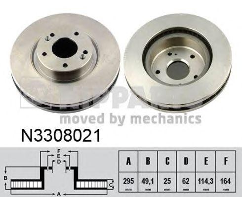 Suzuki Grand Vitara 05- диск тормозной передний N3308021 H B JAKOPARTS NIPPARTS
