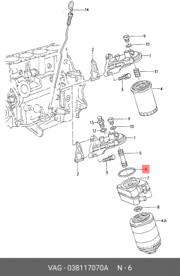 VW AET уплотнительное кольцо 1 038 117 070 A VAG