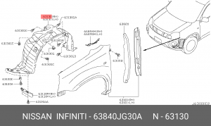 NISSAn X-TRAIL T31 07- ЛОКЕР ПРАВЫЙ ПЕРЕДНИЙ 63840-JG30A NISSAN INFINITI