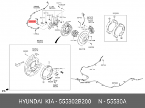 Hyundai SantaFe 10 Стойка стабилизатора задняя 555302B200 HYUNDAI KIA
