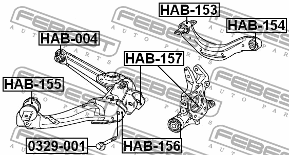 Honda Civic с/б заднего нижнего продол. рычага HAB-004 FEBEST
