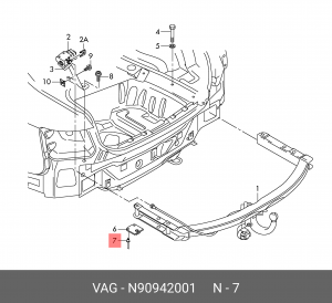 Гайка, глухая неподвижная N 909 420 01 VAG
