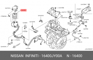 Nissan X-Trail 2.0D, Qashqai 1,5 dCi/2,0 dCi 07- фильтр топливный(без датчика) 16400JY00A NISSAN INFINITI