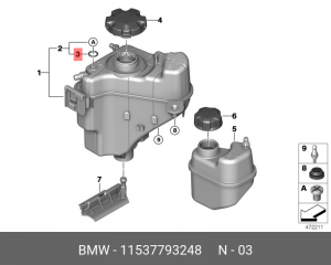 BMW уплотнительное кольцо радиатора 11 53 7 793 248 BMW