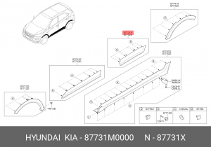 Hyundai Creta Накладка двери задней левой 87731M0000 HYUNDAI KIA