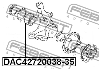 Подшипник ступ.SUBARU FORESTER I-II/IMPREZA I-II/LEGACY I-III/OUTBACK 89-07 пер. DAC42720038-35 FEBEST