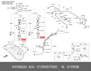 Hyundai Tucson 16- фильтр бензонасоса сетка 31090D7000 HYUNDAI KIA