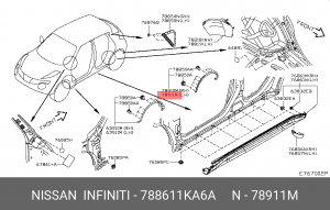 Nissan Juke накладка арки заднего левого крыла 788611KA6A NISSAN INFINITI