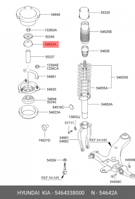 Hyundai Sonata Втулка опоры амортизатра верхняя 5464338000 HYUNDAI KIA