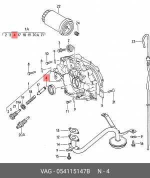 VAG Polo 10- сальник к/вала передний 054 115 147 B VAG