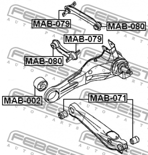 Mitsubishi Lancer/Mirage CK 95-00 С/блок заднего рычага MAB-071 FEBEST
