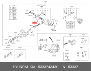 Hyundai Starex подшипник хвостовика задний 5333243430 HYUNDAI KIA