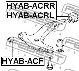 Hyundai Accent 96-98 Сайлентблок переднего рычага передний HYAB-ACF FEBEST