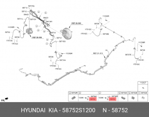 Hyundai / Kia зажим тормозных трубок 58752S1200 HYUNDAI KIA