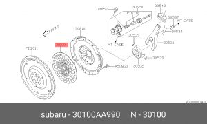 SUBARU ДИСК СЦЕПЛЕНИЯ 30100AA990 SUBARU