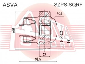 Шрус передний кардана заднего 21x86.3 SZPS-SQRF ASVA