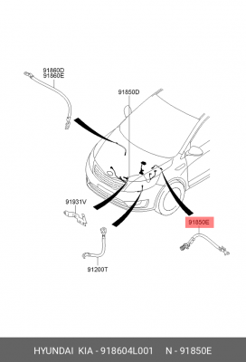 Kia Rio 12 Провод минусовой 918604L001 HYUNDAI KIA