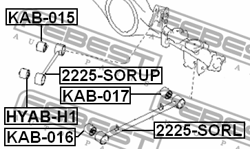 Kia Sorento 02-08 сайлентблок задн продольного рычага KAB-015 FEBEST