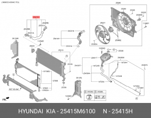 Kia Cerato 2018- патрубок системы охлаждения 25415M6100 HYUNDAI KIA