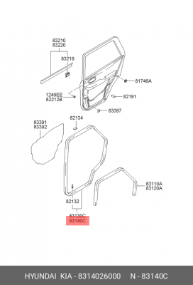 Уплотнитель двери 8314026000 HYUNDAI KIA