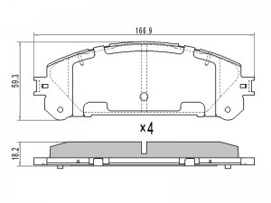Lexus RX270\350\450H 09-, NX 14-17-, Toyota Highlander 08-14- тормозные колодки  ST0446548150 SAT