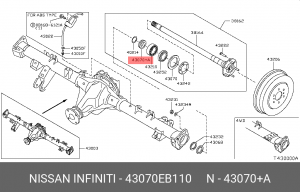 Nissan Navarra запорная втулка задней полуоси 43070-EB110 NISSAN INFINITI