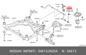 Nissan Murano Втулка стабилизатора перед. 54613JN20A NISSAN INFINITI