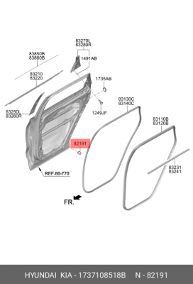 Huyndai/Kia Демфер двери 1737108518B HYUNDAI KIA