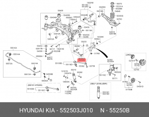 РЫЧАГ ЗАДНЕЙ ПОДВЕСКИ ЛВ/ПР (ЗАДНИЙ) 55250 3J010 HYUNDAI KIA