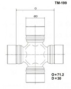 КРЕСТОВИНА КАРДАННОГО ВАЛА MITSUBISHI L200 05-15/PAJERO SPORT 08- (Крестовина ЯП TM199 TOYO