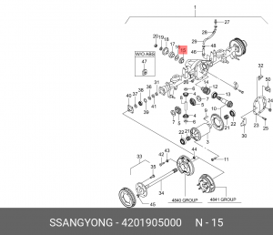 ПОДШИПНИК РЕДУКТОРА ЗАДНЕГО МОСТА 4201905000 SSANG YONG