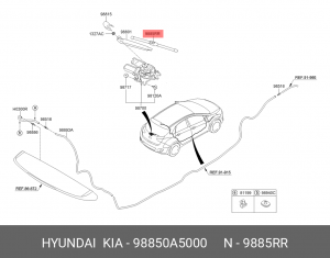 300мм Hyundai i30 12- щетка зад 98850A5000 HYUNDAI KIA