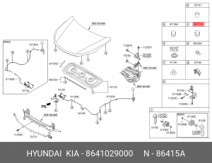Hyundai IX35 демпфер капота 8641029000 HYUNDAI KIA