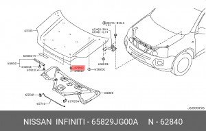 Nissan Отбойник капота 65829-JG00A NISSAN INFINITI