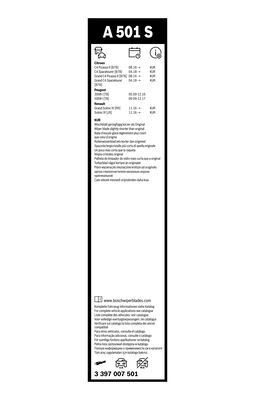 K800+680мм Комплект щеток стеклоочистителя бескаркасных Peugeot 3008\5008 3 397 007 501 BOSCH