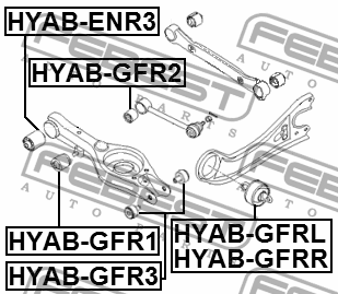 Kia Sportage 11-/IX35 Сайлентблок нижнего подпружиненого рычага к кулаку (4шт ав HYAB-GFR3 FEBEST