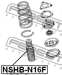 Nissan Almera N16, B10RS пыльник отбойник переднего аммортизатора NSHB-N16F FEBEST