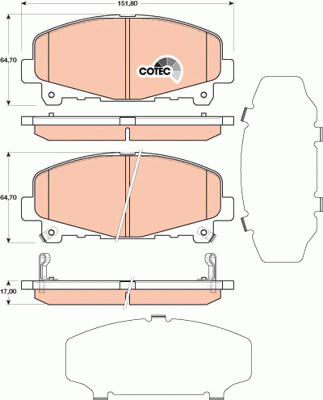 Honda Accord IX 2.0/2.4 08- Колодки тормозные передние к-т GDB3477 TRW