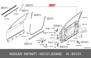 Nissan Qashqai дверь передняя левая H0101-JD0MD NISSAN INFINITI