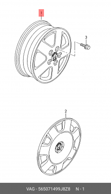 Диск 19 SIRIUS SILVER 565 071 499 J 8Z8 VAG