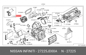 Nissan Qashqai мотор отопителя 27225JD00A NISSAN INFINITI