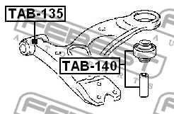 Toyota Carina E, Corona AT19 /ST191/CT190 92-97 с/б задний переднего рычага TAB-140 FEBEST