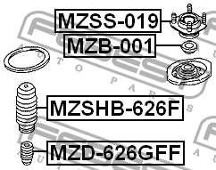 Mazda 626 пыльник заднего аммортизатора MZSHB-626F FEBEST
