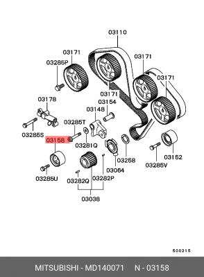 Mitsubishi Pajero 2.5L V6&3.0L DOHC ролик натяжной ремня ГРМ MD140071 MITSUBISHI