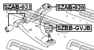 Suzuki Grand Vitara/Escudo JB416/JB420/JB62 7 06- с/блок задний переднего рычага SZAB-030 FEBEST