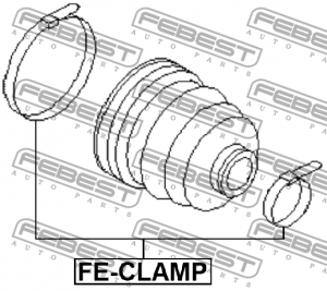 Хомуты пыльника ШРУСа ленточный(больш+мал) FECLAMP FEBEST